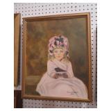 FRAMED OIL ON CANVAS LITTLE GIRL PORTRAIT