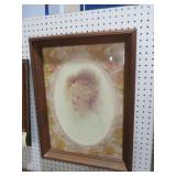 FRAMED LITTLE GIRL PORTRAIT W/ LACE