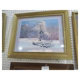 GOLD ORNATE FRAMED WINTER SCENE