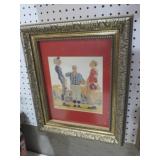 GOLD ORNATE FRAMED NORMAN ROCKWELL COIN TOSS PRINT