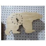HANDMADE WOOD BEAR CLOCK