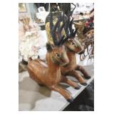 PAIR OF VINTAGE PAPER MACHE DEER FIGURINES