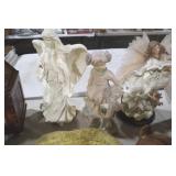 2 NICE RELIGIOUS ANGEL FIGURINES & GIRL FIGURINE