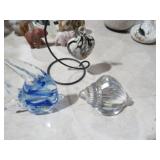 PAPERWEIGHT & BLOWN GLASS HEARTS