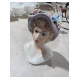 VTG LADY HEAD VASE