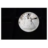 1858 O SEATED LIBERTY HALF DOLLAR 90% HOLED