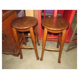 (2) SOLID WOOD BARSTOOLS