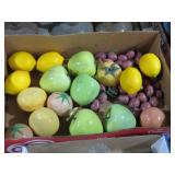 HUGE BOX OF MARBLE FRUIT, & SOME PLASTIC