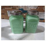 PAIR OF JADEITE SALT & PEPPER SHAKERS