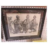 UNIQUE FRAMED CHEROKEES INDIAN PRINT