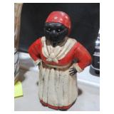 11" CAST IRON BLACK AMERICANA BANK
