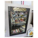 UNIQUE BRASS & WOOD WALL MIRROR