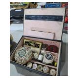 VTG SEWING BOX W/ CONTENTS