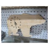 UNIQUE HANDMADE WOOD BEAR CLOCK