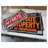METAL PRIVATE PROPERTY SIGNS, LICENSE PLATE&FRAMES