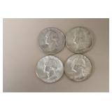 (2) 1964 P, (2) 1964 D WASH. QUARTERS 90%