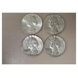 (4) 1964 P WASH. QUARTERS 90%