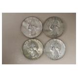 (2) 1964 P, (2) 1964 D WASH. QUARTERS 90%