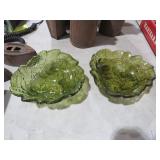 (2) GREEN INDIANA LOGANBERRY BOWLS