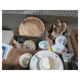 COLLECTION OF VINTAGE CHINA PCS,BASKET,FIGURINE
