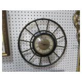 UNIQUE METAL QUARTZ 17" RD WALL CLOCK