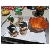 COLLECTION OF OWL SALT & PEPPER,LEAF BOWL, DUCK