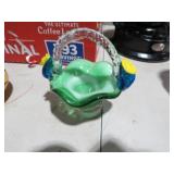 SMALL ART GLASS BASKET