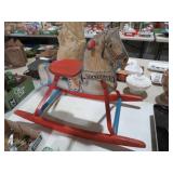 VTG WOOD & METAL TRIGGER RIDING HORSE