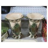 (2) NICE CERAMIC PINEAPPLE VASES
