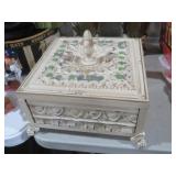 SCULPTURED METAL & WOOD BOX