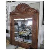 LEXINGTON WOOD & WOVEN BEVELED WALL MIRROR