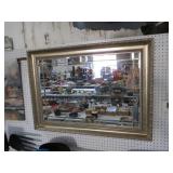 GOLD ORNATE BEVELED WALL MIRROR