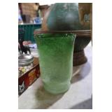 GREEN ARTGLASS VASE