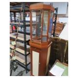 OCTANGULAR WOOD GLASS TOP 1 DWR DISPLAY CABINET