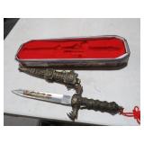 MEDIEVAL DAGGER W/ BLUE INLAY WITH SHEATH