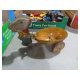 VTG METAL RABBIT PUSHING EGG WAGON