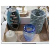 COLL. MARBLE, CERAMIC ,COBALT VASES
