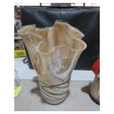 13" MODERN HANDBLOWN SWUNG VASE