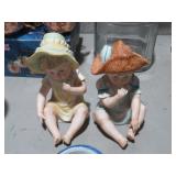 (2) BISQUE PIANO BABIES