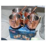 COPPER & BRASS MUGS WITH COPPER STRAWS