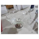 GLASS COMPOTE W/ STERLING SILVER BASE