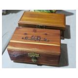 (2) VINTAGE CEDAR BOXES