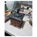 ANTIQUE METAL & WOOD COFFEE GRINDER