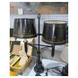 VITAGE DOUBLE LAMP WITH ROUGH SHADES