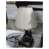 BEAR LAMP WITH PINE TREE SHADE