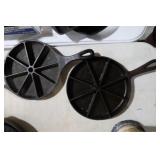 2 CAST IRON CORNBREAD SKILLETS
