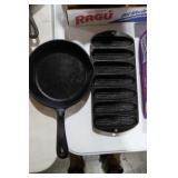 CAST IRON SKILLET & CORN STICK PAN