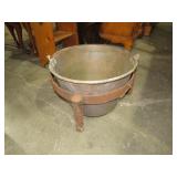 NICE COPPER KETTLE W/ CAST IRON STAND