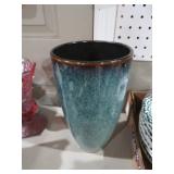 BLUE GLAZED SPECKLED CERAMIC VASE