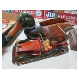 VINTAGE WOOD DUCK DECOY &CAR
